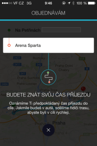 Plánování trasy Uber